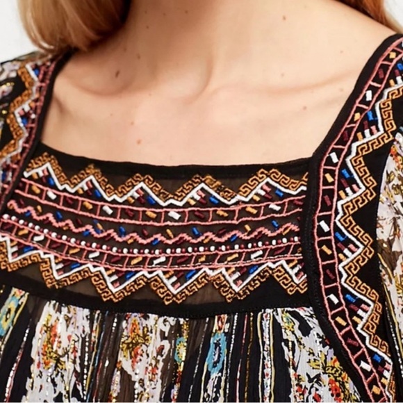 FP Free People Dance Magic Mini Dress Tunic Top Womens Sz XS Sheer Boho Flowy - Picture 6 of 13